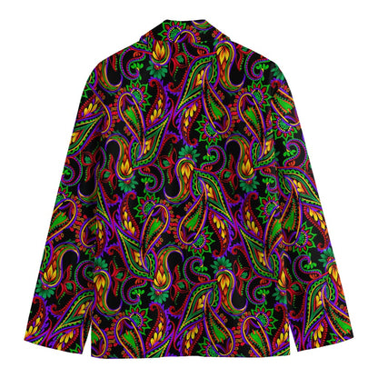 Dark Bohemian Paisley Pattern Print Men's Blazer