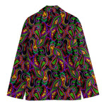 Dark Bohemian Paisley Pattern Print Men's Cotton Blazer