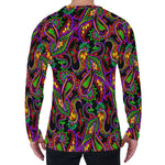 Dark Bohemian Paisley Pattern Print Men's Long Sleeve T-Shirt