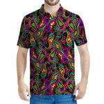 Dark Bohemian Paisley Pattern Print Men's Polo Shirt