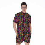 Dark Bohemian Paisley Pattern Print Men's Rompers