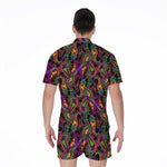 Dark Bohemian Paisley Pattern Print Men's Rompers