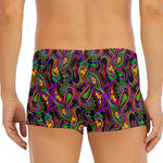 Dark Bohemian Paisley Pattern Print Men's Short Boxer Briefs