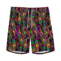 Dark Bohemian Paisley Pattern Print Men's Athletic Shorts