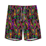 Dark Bohemian Paisley Pattern Print Men's Sports Shorts