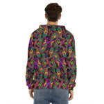 Dark Bohemian Paisley Pattern Print Men's Velvet Pullover Hoodie
