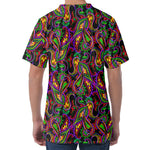 Dark Bohemian Paisley Pattern Print Men's Velvet T-Shirt