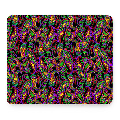 Dark Bohemian Paisley Pattern Print Mouse Pad