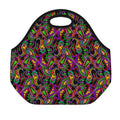 Dark Bohemian Paisley Pattern Print Neoprene Lunch Bag