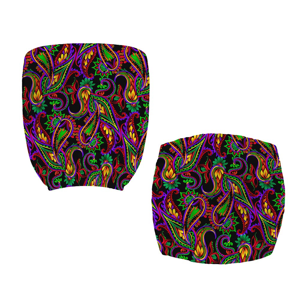 Dark Bohemian Paisley Pattern Print Office Chair Cover