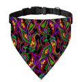 Dark Bohemian Paisley Pattern Print Over The Collar Dog Bandana