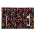 Dark Bohemian Paisley Pattern Print Placemat