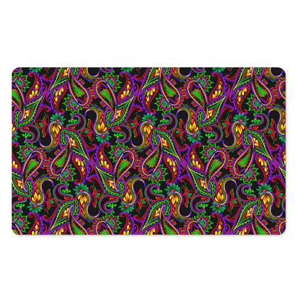 Dark Bohemian Paisley Pattern Print Polyester Doormat