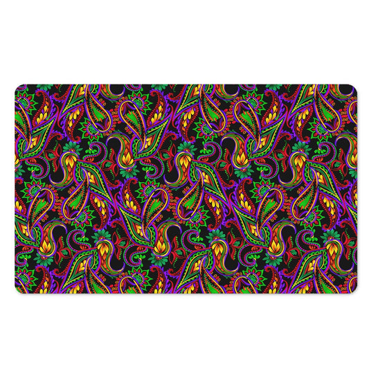 Dark Bohemian Paisley Pattern Print Polyester Doormat