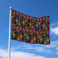 Dark Bohemian Paisley Pattern Print Polyester Flag