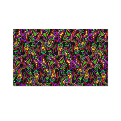 Dark Bohemian Paisley Pattern Print Polyester Flag