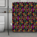 Dark Bohemian Paisley Pattern Print Polyester Shower Curtain