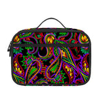 Dark Bohemian Paisley Pattern Print Portable Lunch Bag