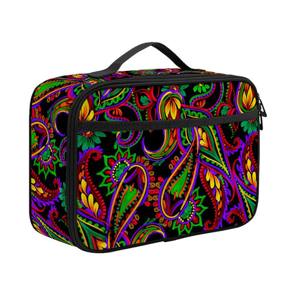 Dark Bohemian Paisley Pattern Print Portable Lunch Bag