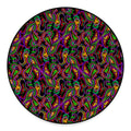 Dark Bohemian Paisley Pattern Print Round Floor Mat