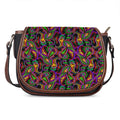 Dark Bohemian Paisley Pattern Print Saddle Bag