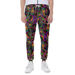 Dark Bohemian Paisley Pattern Print Scuba Joggers