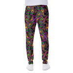 Dark Bohemian Paisley Pattern Print Scuba Joggers