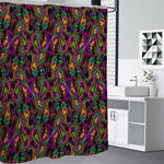 Dark Bohemian Paisley Pattern Print Shower Curtain