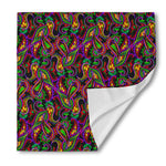 Dark Bohemian Paisley Pattern Print Silk Bandana