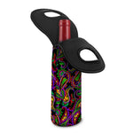 Dark Bohemian Paisley Pattern Print Single Neoprene Wine Tote