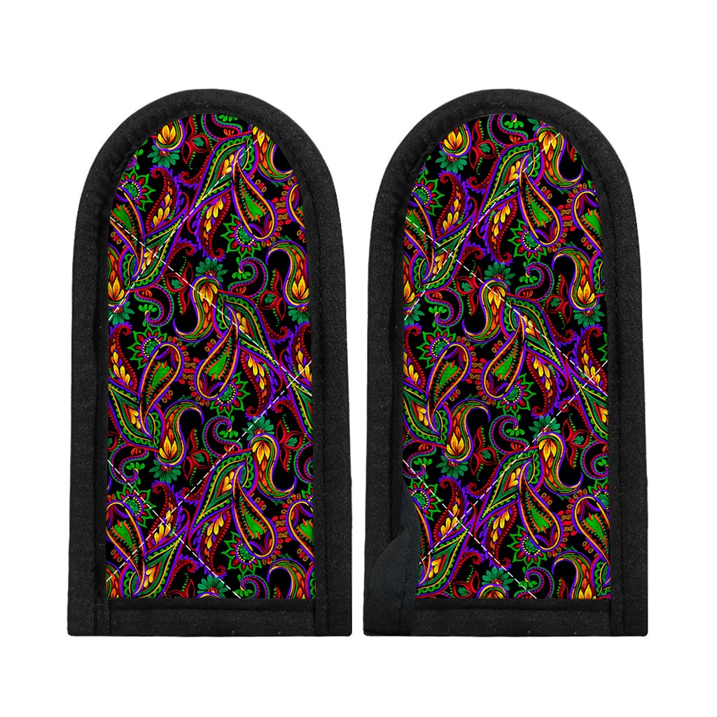 Dark Bohemian Paisley Pattern Print Skillet Handle Cover