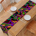 Dark Bohemian Paisley Pattern Print Table Runner