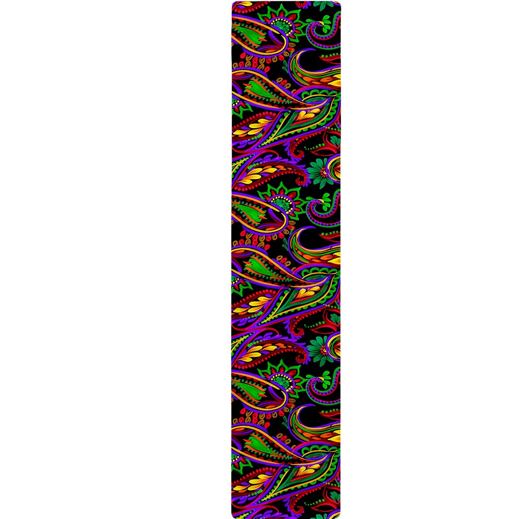 Dark Bohemian Paisley Pattern Print Table Runner