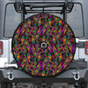 Dark Bohemian Paisley Pattern Print Tire Cover With Camera Hole