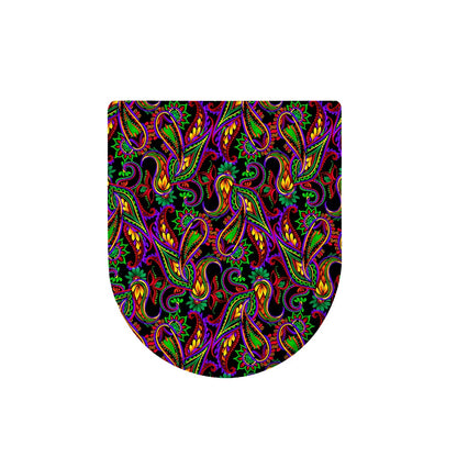 Dark Bohemian Paisley Pattern Print Toilet Lid Cover