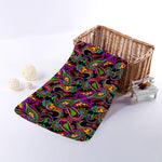 Dark Bohemian Paisley Pattern Print Towel