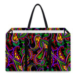 Dark Bohemian Paisley Pattern Print Utility Tote Bag