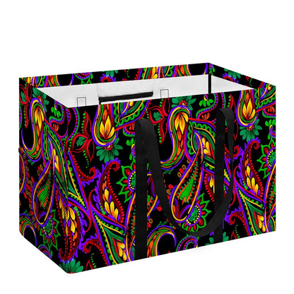 Dark Bohemian Paisley Pattern Print Utility Tote Bag