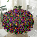 Dark Bohemian Paisley Pattern Print Waterproof Round Tablecloth