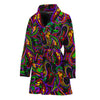 Dark Bohemian Paisley Pattern Print Women's Bathrobe