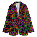 Dark Bohemian Paisley Pattern Print Women's Blazer