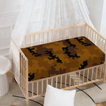 Dark Brown Camouflage Print Baby Crib Sheet