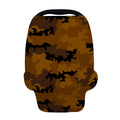 Dark Brown Camouflage Print Baby Seat Cover