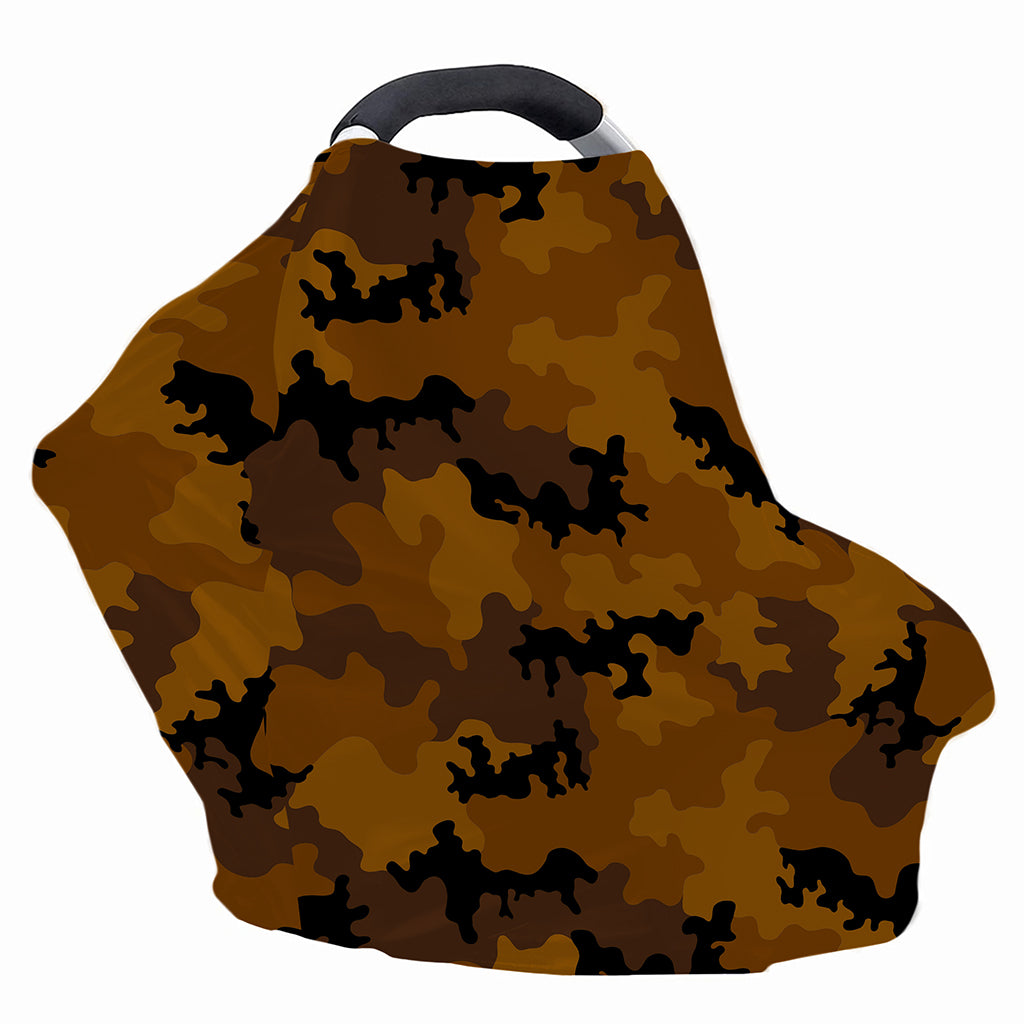 Dark Brown Camouflage Print Baby Seat Cover