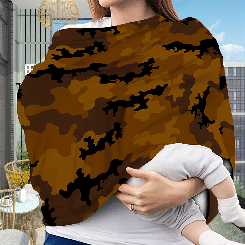 Dark Brown Camouflage Print Baby Seat Cover