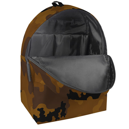 Dark Brown Camouflage Print Backpack