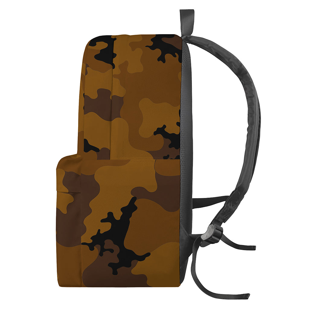 Dark Brown Camouflage Print Backpack