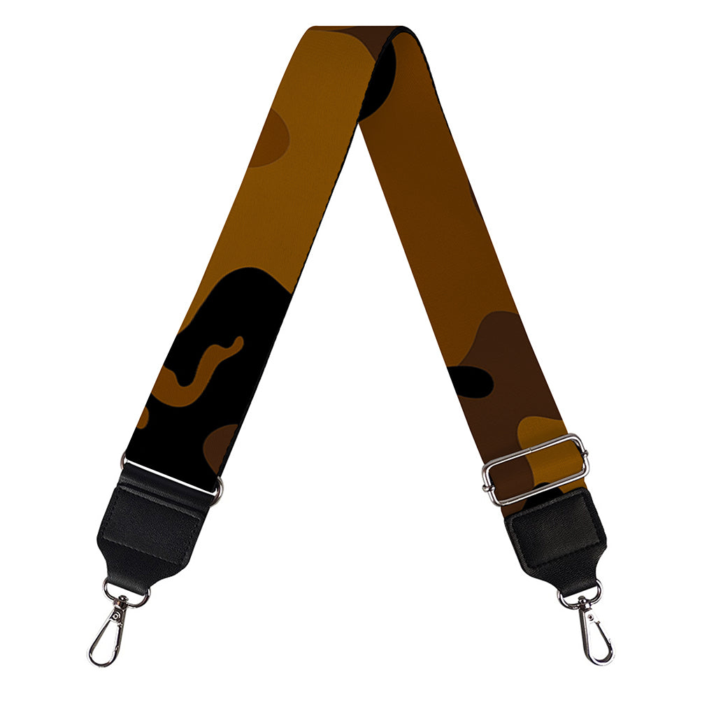 Dark Brown Camouflage Print Bag Strap