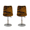 Dark Brown Camouflage Print Bar Stool Covers