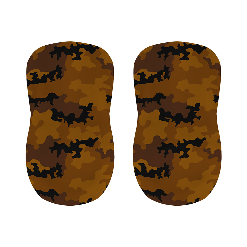 Dark Brown Camouflage Print Bar Stool Covers